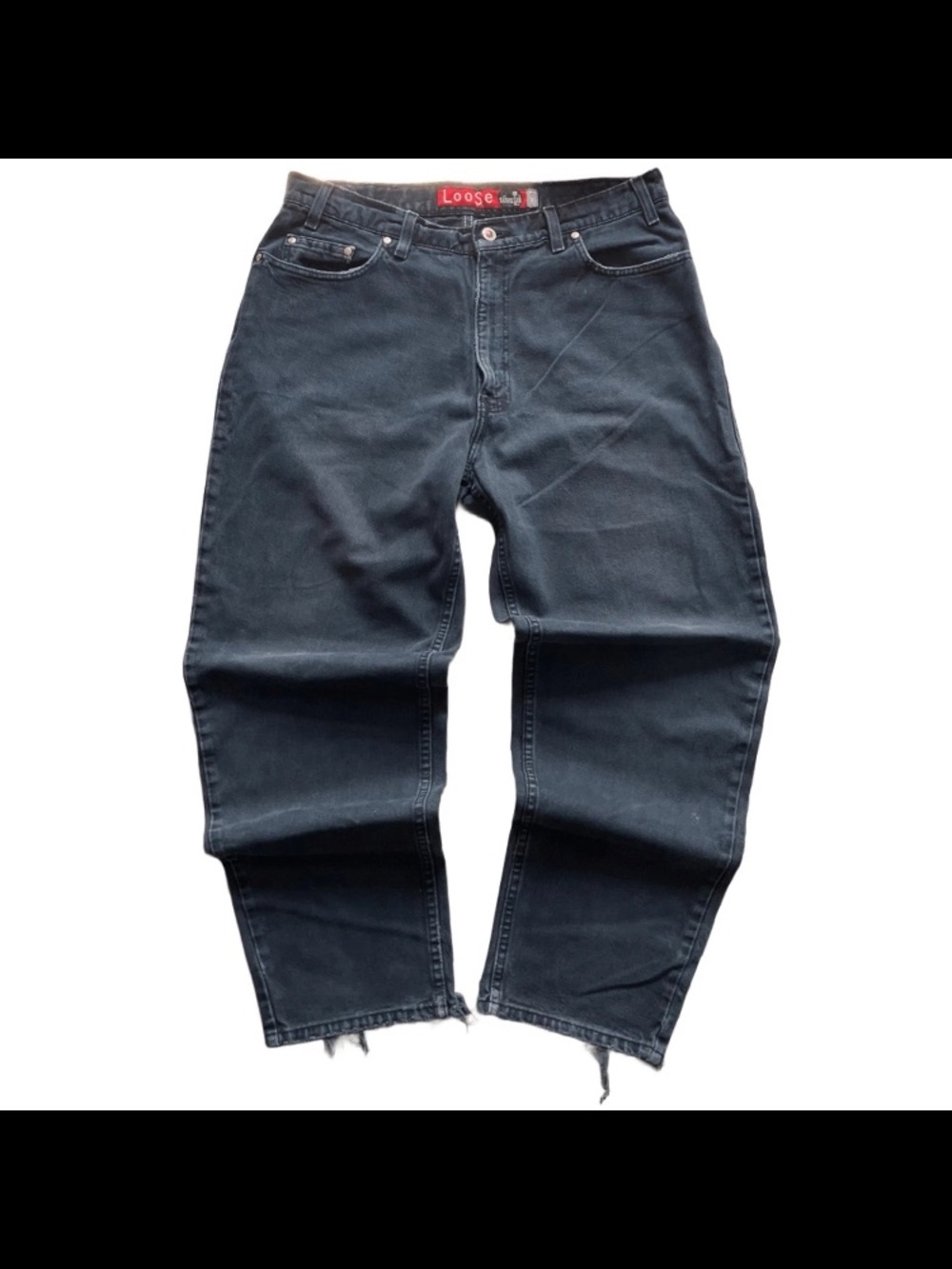 Vtg Levi’s Silvertab Loose Fit 90s Men’s Jeans Size 35x30 Navy Blue Distressed
